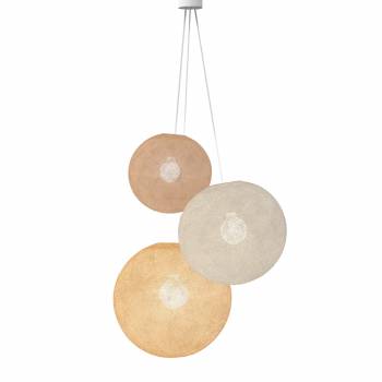 Triple lighting nude - linen - ecru - - Pendant lamp 3 - La Case de Cousin Paul