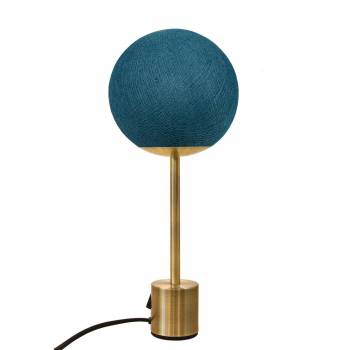 Refurbished Brass lampe APAPA - Peacock blue - Refurbished - La Case de Cousin Paul