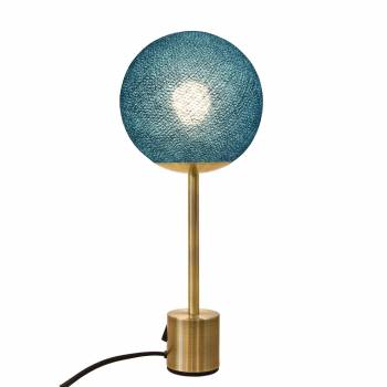 Refurbished Brass lampe APAPA - Peacock blue - Refurbished - La Case de Cousin Paul