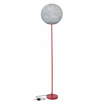 Red Floor lamp with pearl grey globe - Floor lamp - La Case de Cousin Paul