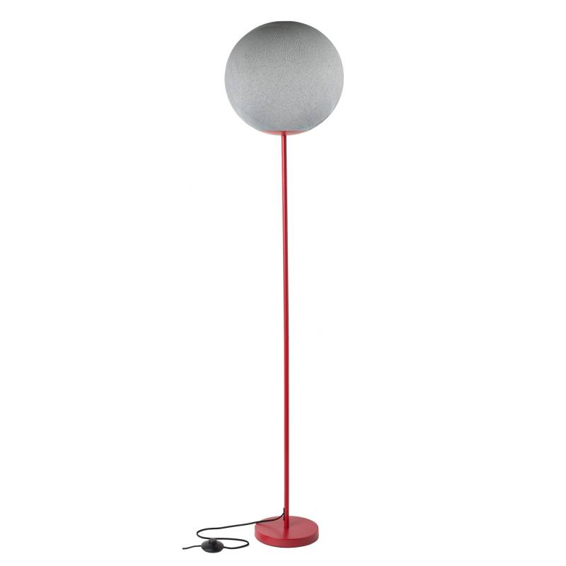 Lampadaire Rouge - Globe aimanté Gris perle - Lampadaire - La Case de Cousin Paul