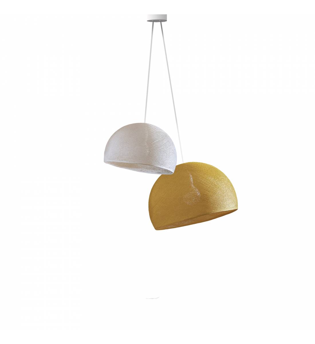 Double lighting Ecru - Camel domes - Pendant lamp 2 - La Case de Cousin Paul