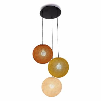 Ceiling fixture 3 globes 31 havana - camel - linen - Ceiling light 3 - La Case de Cousin Paul