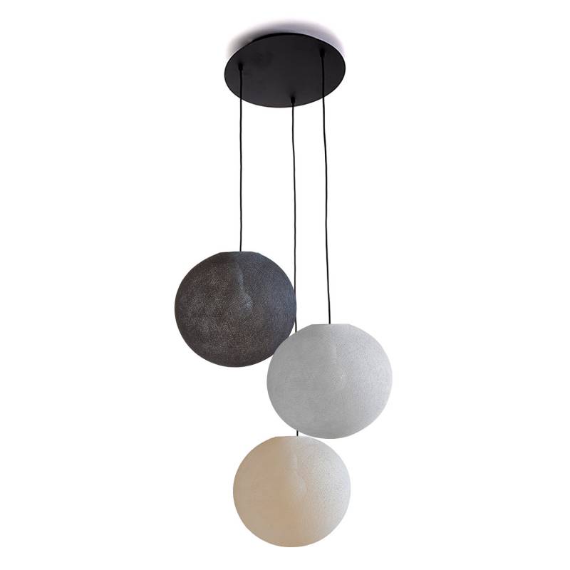 Ceiling fixture 3 globes 31 anthracite - pearl grey - ecru - Ceiling light 3 - La Case de Cousin Paul