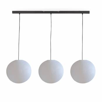 Zwarte eilandhanglamp met 3 wit-kleurige bollen - ø31cm - Rails - La Case de Cousin Paul