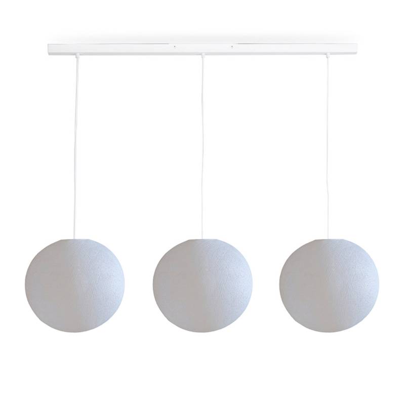 Rail blanc 3 globes blanc - ø31cm - Luminaire sur rail - La Case de Cousin Paul