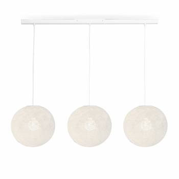 Rail blanc 3 globes blanc - ø31cm - Luminaire sur rail - La Case de Cousin Paul