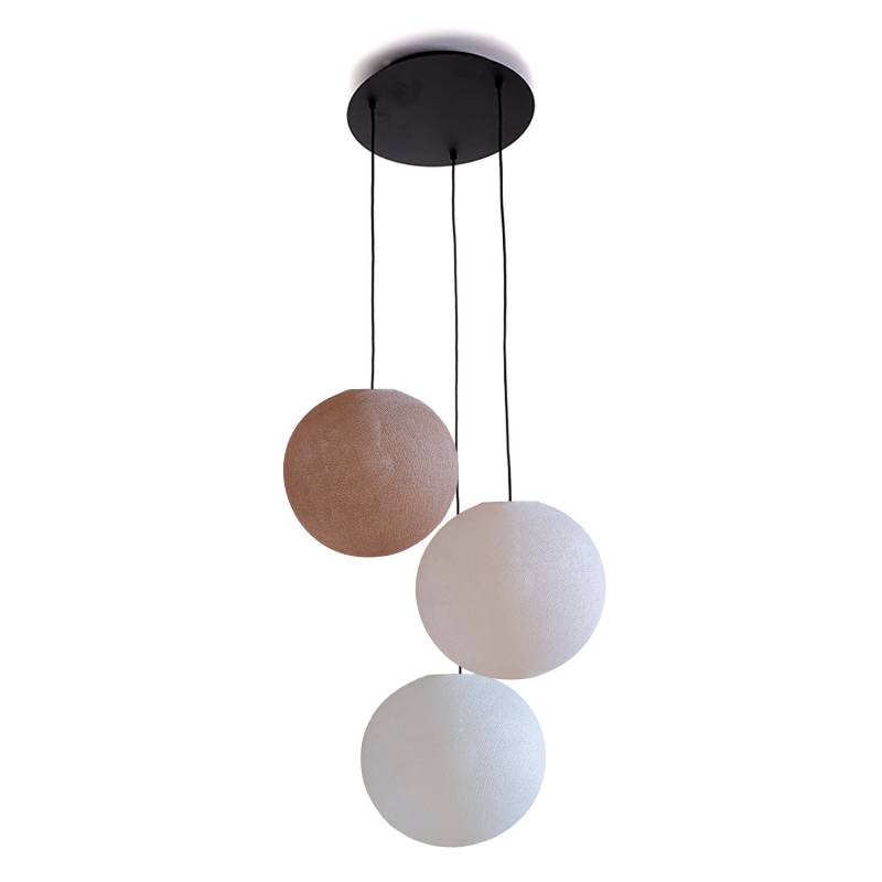 Ceiling fixture 3 globes 31 nude - sugared almond - white - Ceiling light 3 - La Case de Cousin Paul