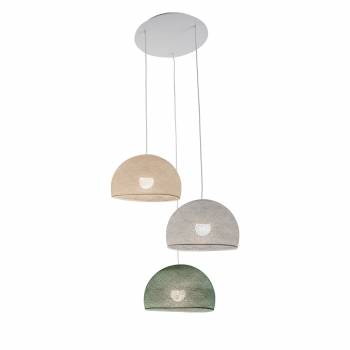 Ceiling fixture 3 cupolas 31 - green grey - ecru - pearl grey - Ceiling light 3 - La Case de Cousin Paul