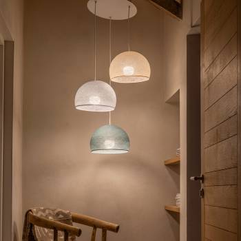 Ceiling fixture 3 cupolas 31 - green grey - ecru - pearl grey - Ceiling light 3 - La Case de Cousin Paul