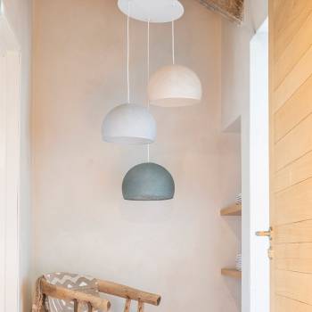 Ceiling fixture 3 cupolas 31 - green grey - ecru - pearl grey - Ceiling light 3 - La Case de Cousin Paul