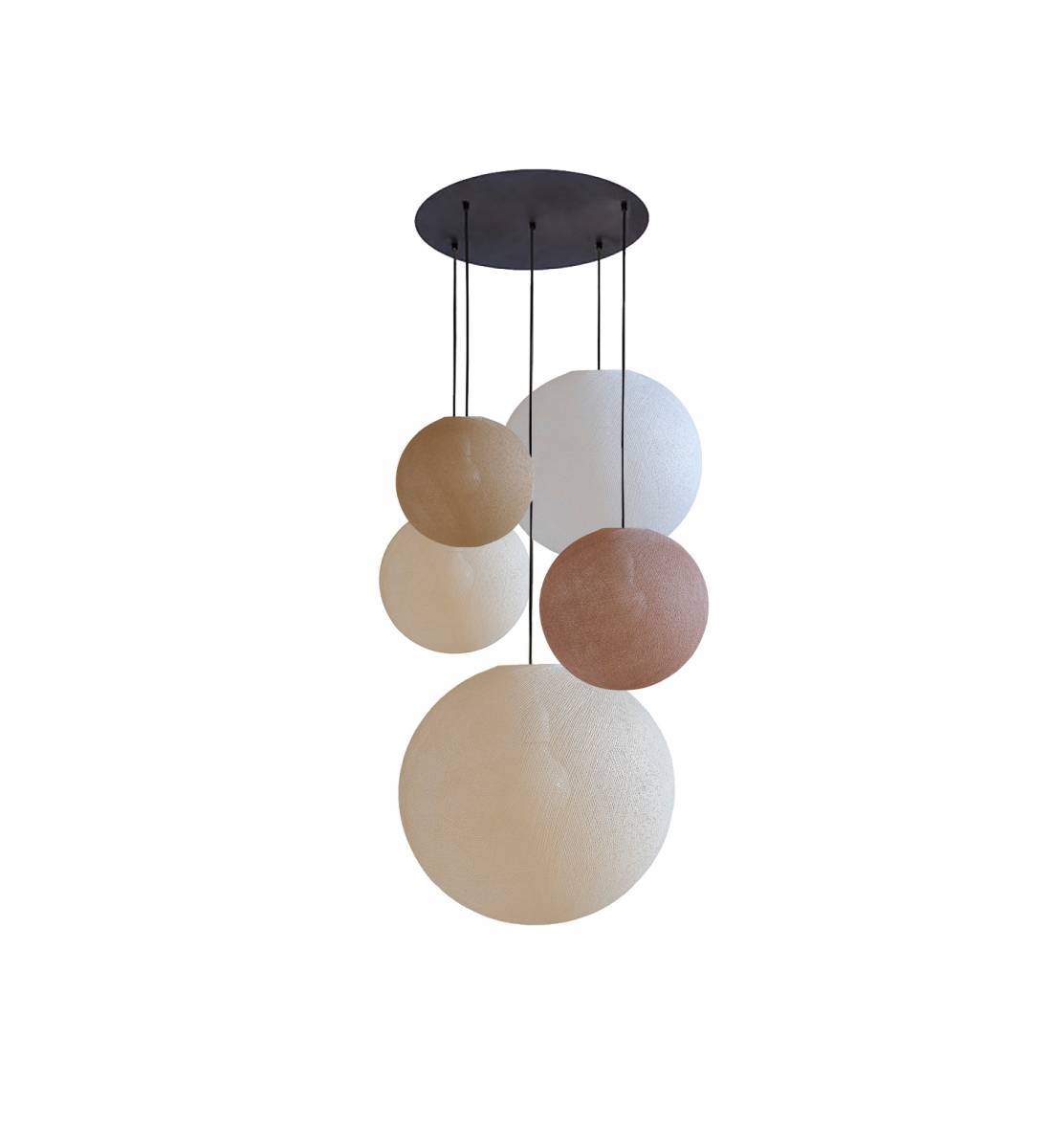 Big ceiling fixture 5 globes - mid season - Ceiling light 5 - La Case de Cousin Paul