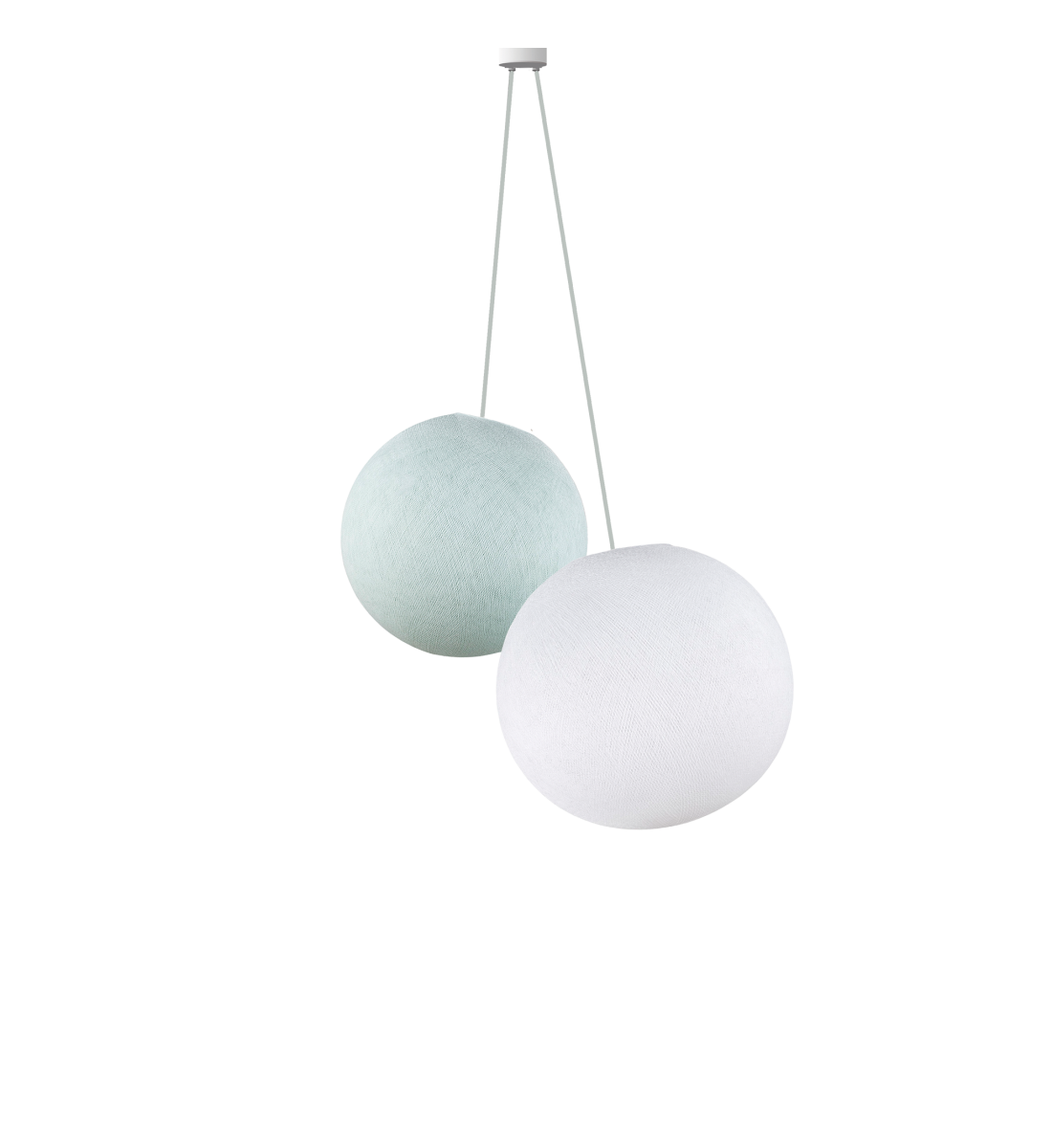 Double lighting azure - white - Pendant lamp 2 - La Case de Cousin Paul