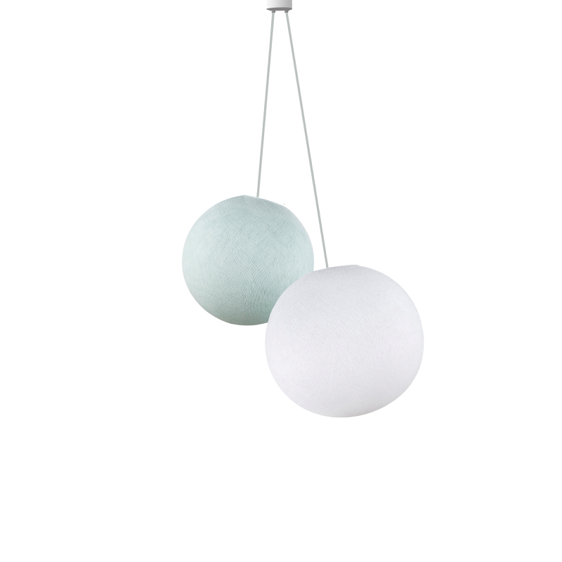 Double lighting azure - white - Pendant lamp 2 - La Case de Cousin Paul