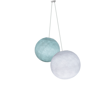 Double lighting azure - white - Pendant lamp 2 - La Case de Cousin Paul