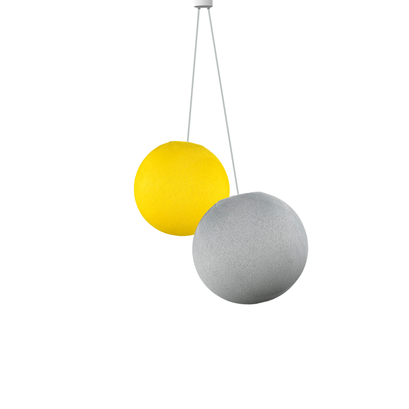 Suspension double globes xs jaune - s perle COLLECTION 2023 - Suspension double - La Case de Cousin Paul