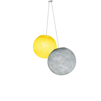 Suspension double globes xs jaune - s perle COLLECTION 2023 - Suspension double - La Case de Cousin Paul