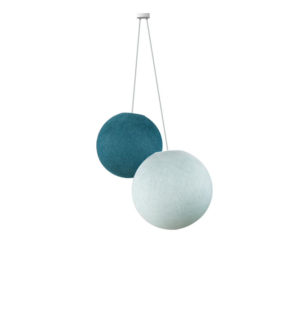 Dubbel lamp ballampen eendenblauw - azuurblauw - Dubbel lamp ballampen - La Case de Cousin Paul