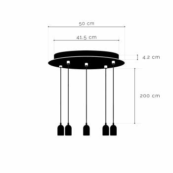 Lámpara de techo 5 gris antracita mate - Accesorios para lamparas - La Case de Cousin Paul