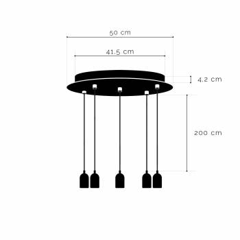 Big ceiling fixture 5 globes - mid season - Ceiling light 5 - La Case de Cousin Paul