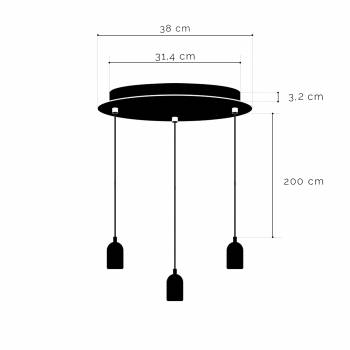 Ceiling fixture 3 cupolas 31 - green grey - ecru - pearl grey - Ceiling light 3 - La Case de Cousin Paul