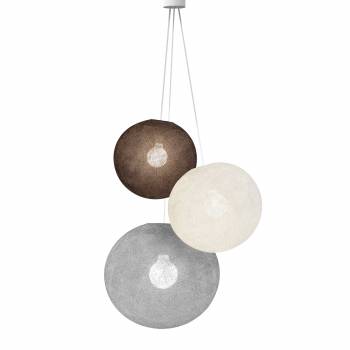 Hanglamp 3 bollen -XS-S-M-Antraciet-Wit-Parelgrijs - Opgehangen per drie - La Case de Cousin Paul