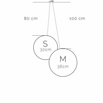 Suspension 2 globes S-M-Azur-Ecru - Suspension double - La Case de Cousin Paul