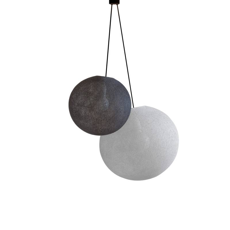 Double lighting globes -S-M-Anthracite-Pearl grey - Pendant lamp 2 - La Case de Cousin Paul