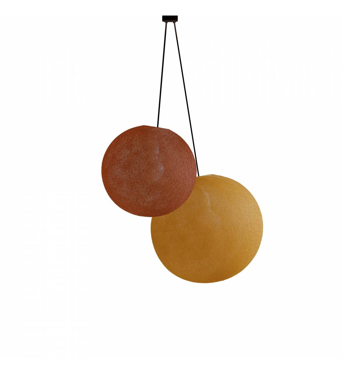 Double lighting globes -S-M-Havana-Camel - Pendant lamp 2 - La Case de Cousin Paul