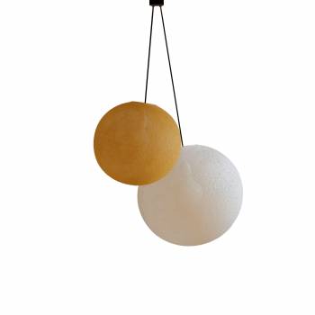 Double lighting globes -S-M-Camel-Ecru - Pendant lamp 2 - La Case de Cousin Paul