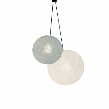 Double lighting globes -S-M-Azure-Ecru - Pendant lamp 2 - La Case de Cousin Paul