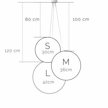 Hanglamp 3 bollen -S-M-L-Linnen-Ekru-Dragee - Opgehangen per drie - La Case de Cousin Paul