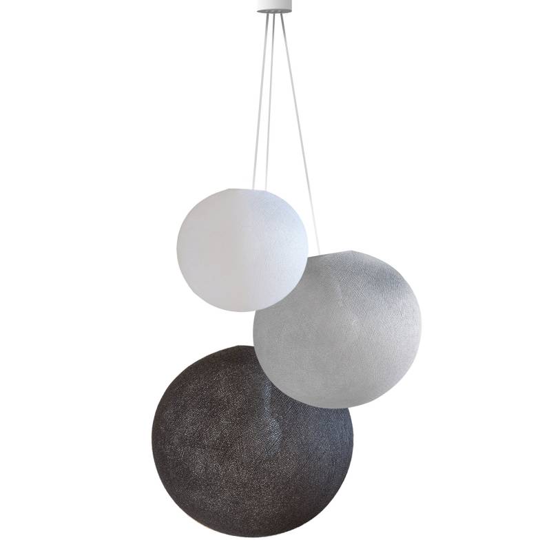 Triple lighting globes -S-M-L-White-Pearl grey-Anthracite grey - Pendant lamp 3 - La Case de Cousin Paul