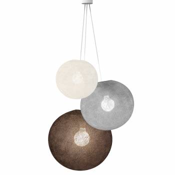 Hanglamp 3 bollen -S-M-L-Wit-Parelgrijs-Antraciet - Opgehangen per drie - La Case de Cousin Paul