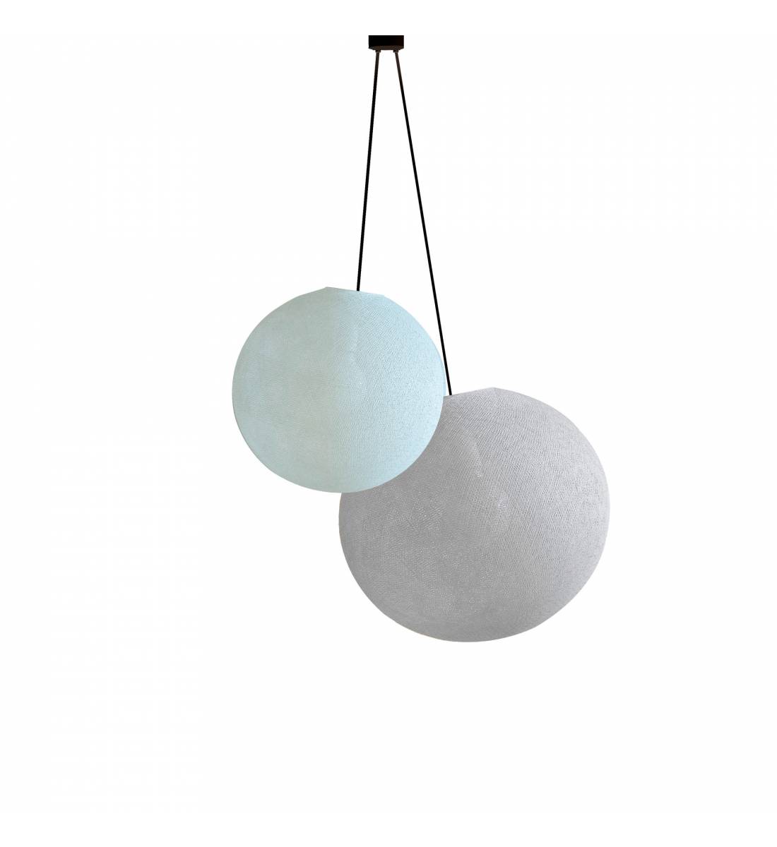 Double lighting globes -S-M-Azur-Pearl Grey - Pendant lamp 2 - La Case de Cousin Paul