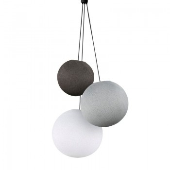 Suspension 3 globes graphite - perle - blanc COLLECTION 2023 - Reconditionné - Les reconditionnés - La Case de Cousin Paul