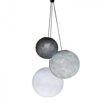 Suspension 3 globes graphite - perle - blanc COLLECTION 2023 - Reconditionné - Les reconditionnés - La Case de Cousin Paul