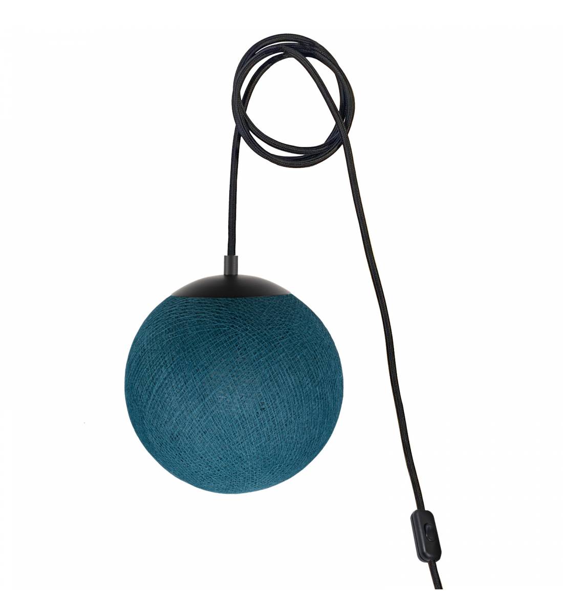 Mobile light APAPA - Peacock blue - socket side switch - Apapa Pendant lamp - La Case de Cousin Paul