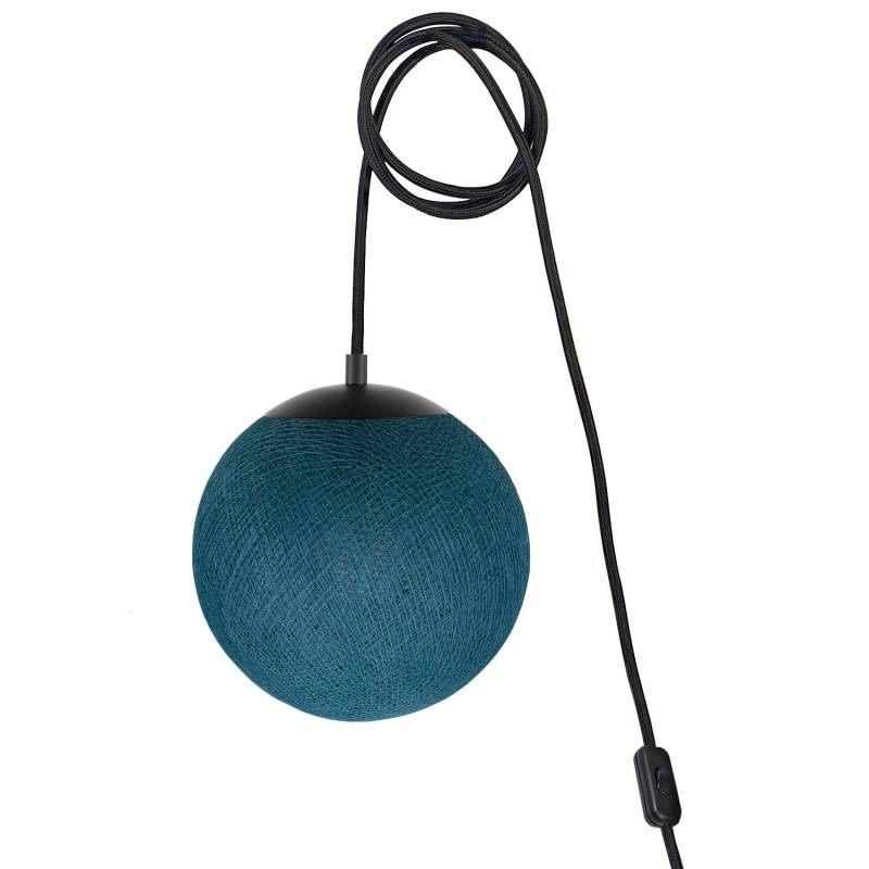 Mobile light APAPA - Peacock blue - socket side switch - Apapa Pendant lamp - La Case de Cousin Paul