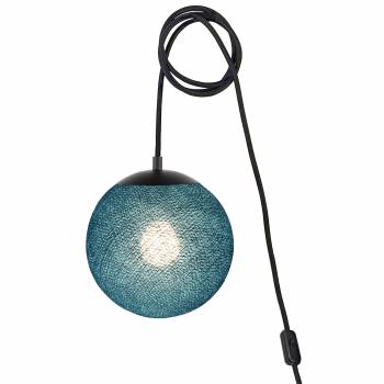 Mobile light APAPA - Peacock blue - socket side switch - Apapa Pendant lamp - La Case de Cousin Paul