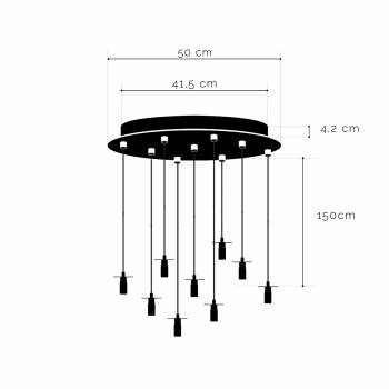 Swing Plafondbevestiging 9 mat antraciet - Accessoires voor verlichting - La Case de Cousin Paul