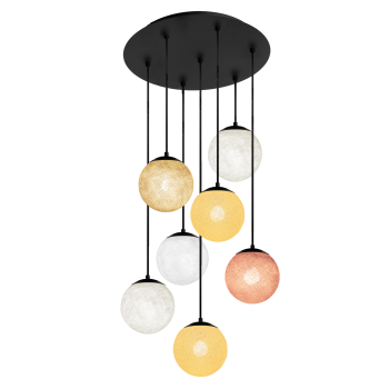 Apapa anthracite ceiling fixture, 7 globes - Beige - Plafonniers - La Case de Cousin Paul