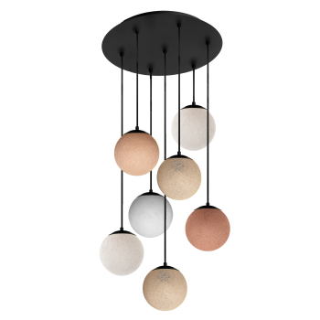 Plafonnier Apapa anthracite 7 globes - Beige - Plafonniers - La Case de Cousin Paul