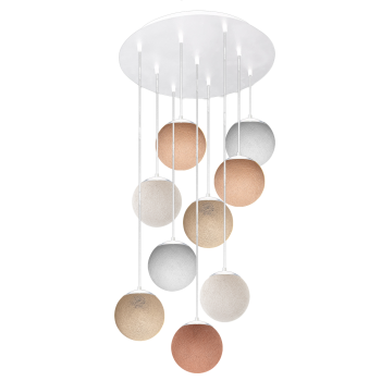 Apapa white ceiling fixture, 9 globes - Beige - Plafonniers - La Case de Cousin Paul