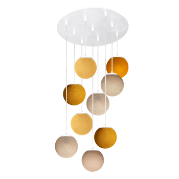 Apapa white ceiling fixture, 9 globes - Warm colors - Plafonniers - La Case de Cousin Paul