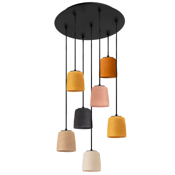 Lampadario nero con 7 paralumi Swing - Colori Naturali - Plafonniers - La Case de Cousin Paul