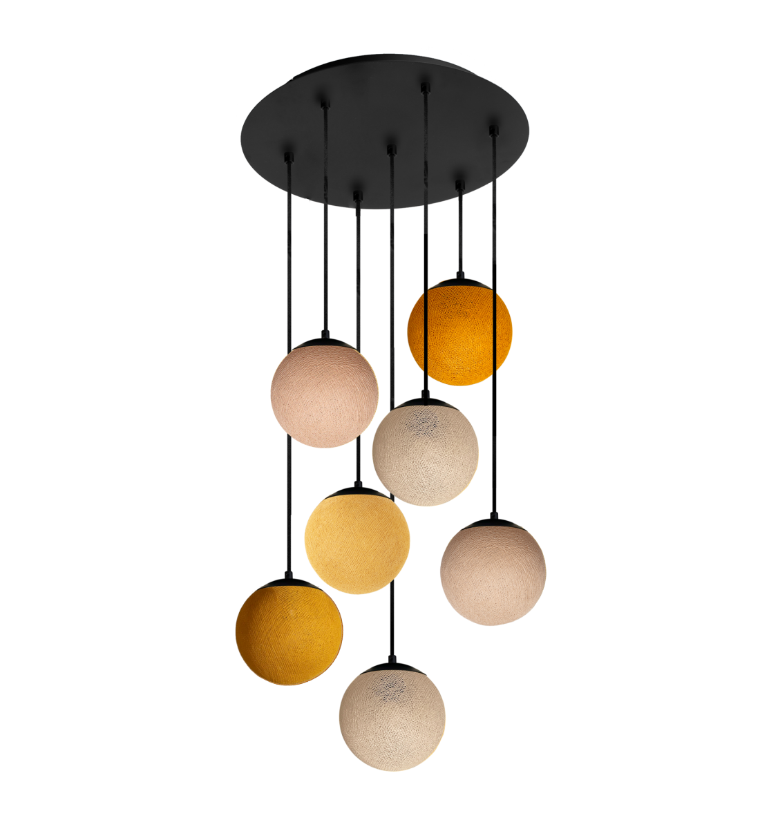 Apapa anthracite ceiling fixture, 7 globes - Warm Colors - Plafonniers - La Case de Cousin Paul