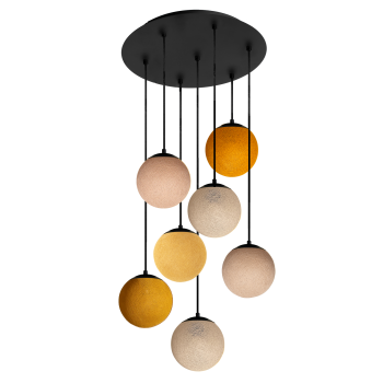 Apapa anthracite ceiling fixture, 7 globes - Natural Colors - Plafonniers - La Case de Cousin Paul