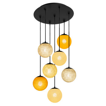 Apapa anthracite ceiling fixture, 7 globes - Warm Colors - Plafonniers - La Case de Cousin Paul