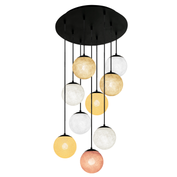 Apapa black ceiling fixture, 9 globes - Beige - Plafonniers - La Case de Cousin Paul